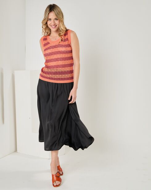 Pull sans manches Aurore orange