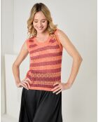 Pull sans manches Aurore orange