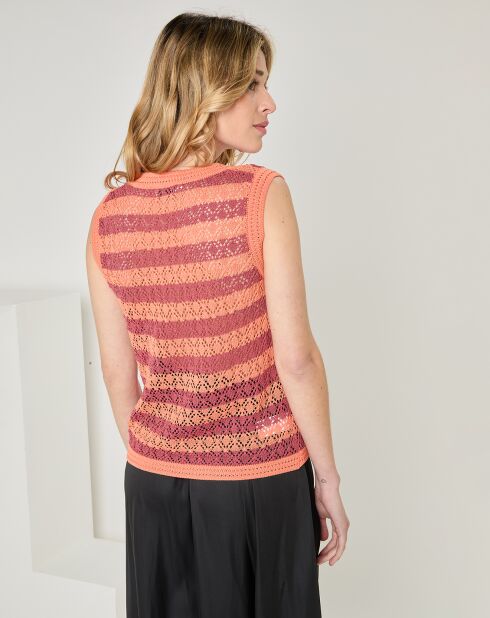 Pull sans manches Aurore orange