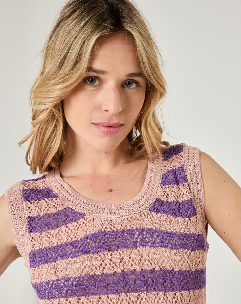 Pull sans manches Aurore violet