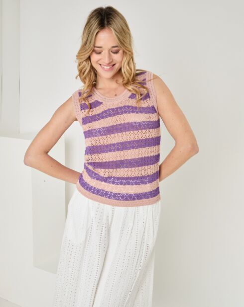 Pull sans manches Aurore violet