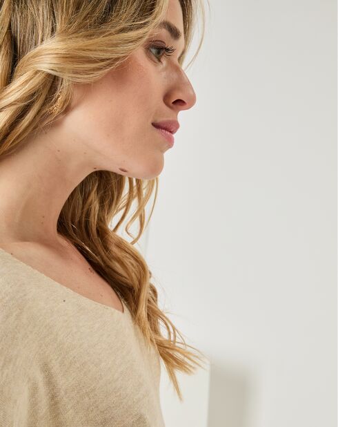 Pull en Coton & Cachemire Marine beige