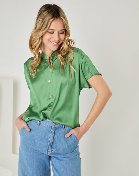 Donkergroene top Camille