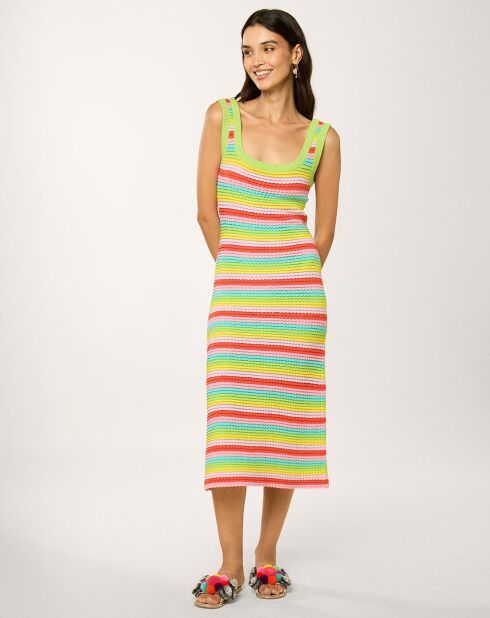 Robe Midi Ecaille Arc-en-ciel rainbow