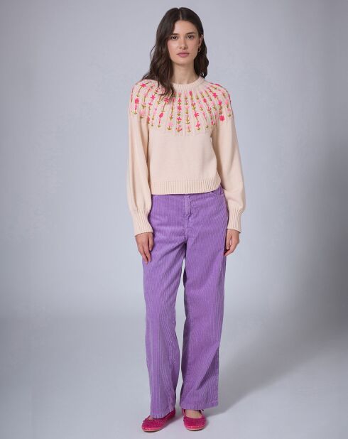 Pantalon en Velours côtelé Baggy     parme