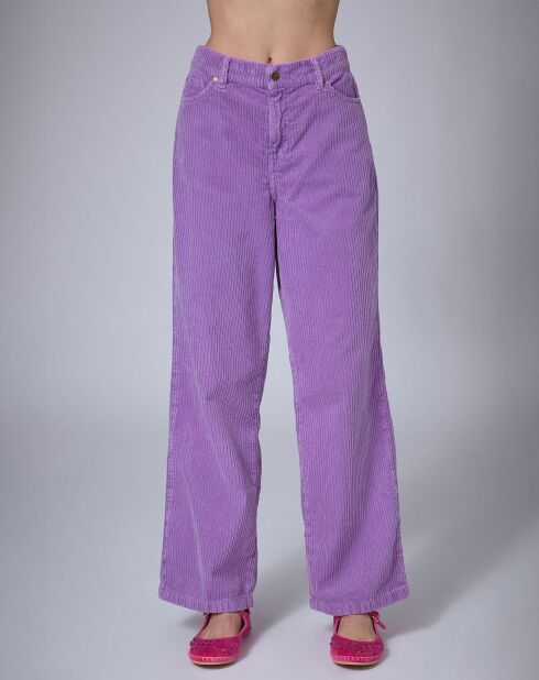 Pantalon en Velours côtelé Baggy     parme