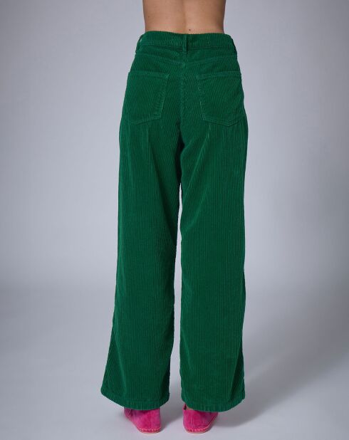 Pantalon en Velours côtelé Baggy     vert indien