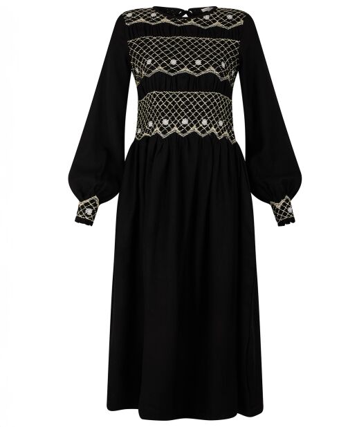 Robe 100% Laine Baptême     noire