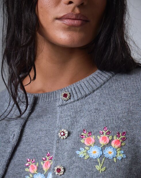 Cardigan en Laine mélangée Bcbg     gris