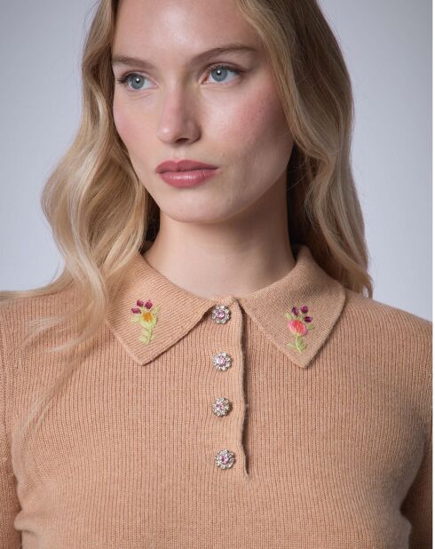 Pull Polo en Laine mélangée BCBG     camel