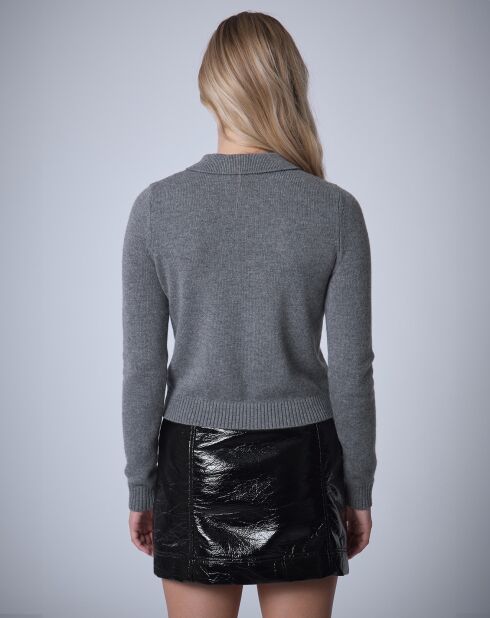 Pull Polo en Laine mélangée BCBG     gris