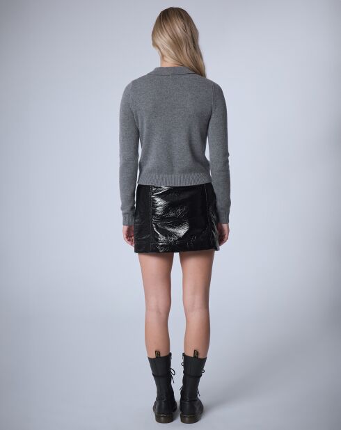 Pull Polo en Laine mélangée BCBG     gris