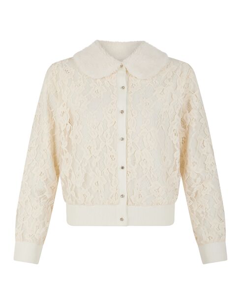 Cardigan Maille Dentelle    ecru
