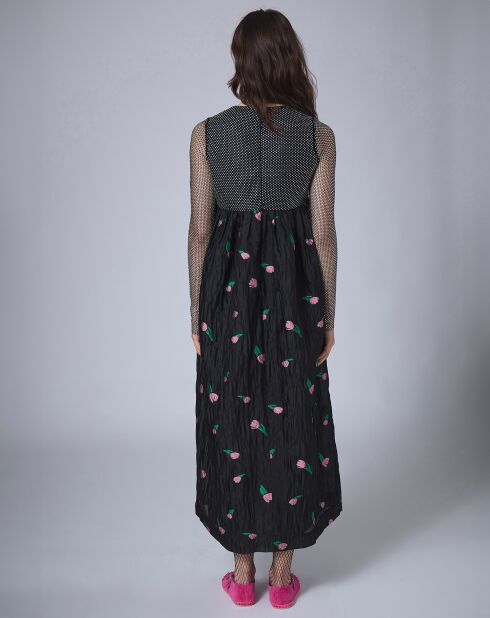 Robe longue Flower Bubble   unique noire