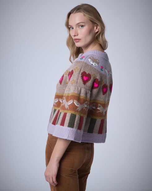 Cardigan 100% Laine Fox Farm    unique