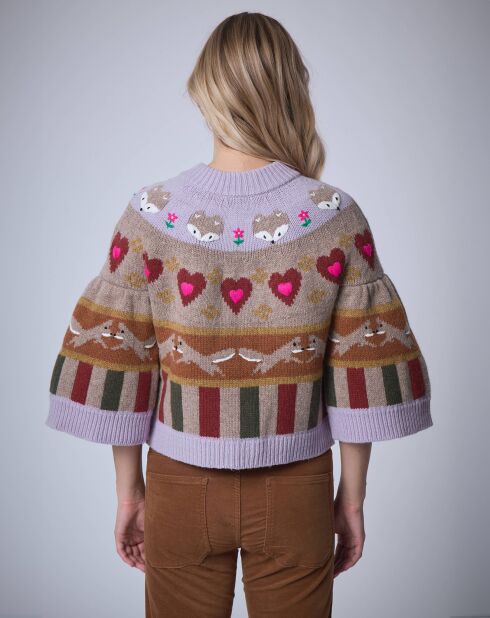 Cardigan 100% Laine Fox Farm    unique