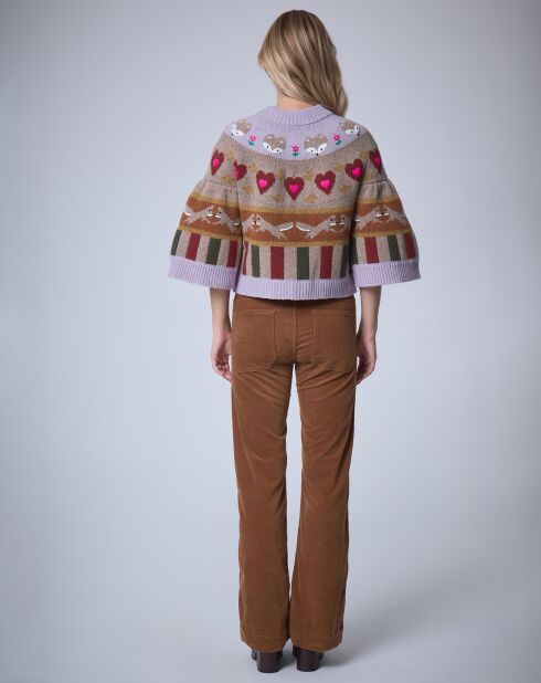 Cardigan 100% Laine Fox Farm    unique