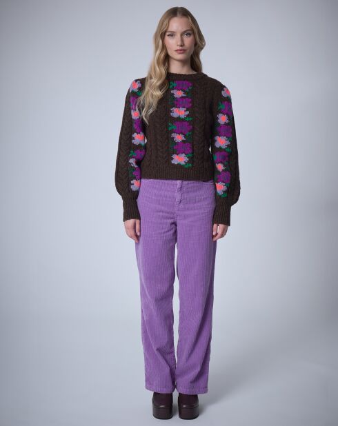 Pull 100% Laine Heidi     chocolat