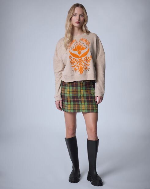Sweat Indian Block Flock   beige