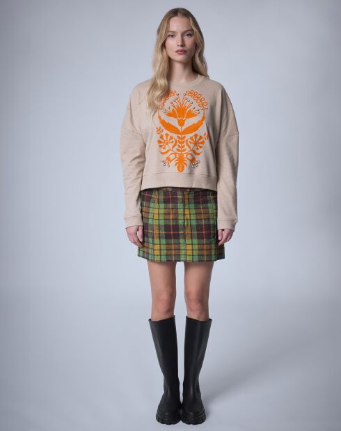 Sweat Indian Block Flock   beige