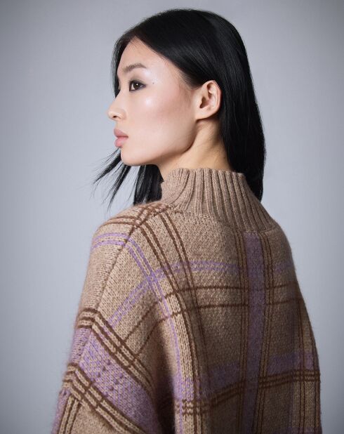 Pull en Laine & Mohair mélangés Oversize Maille Carreaux   unique