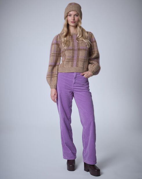 Pull en Laine & Mohair mélangés Maille Carreaux    unique