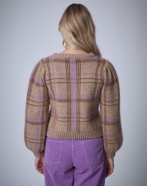 Pull en Laine & Mohair mélangés Maille Carreaux    unique