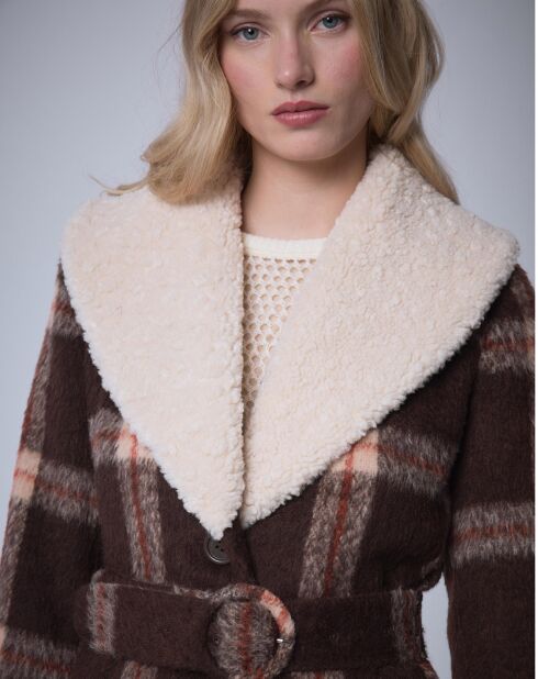Manteau en Laine mélangée Pilou Tartan    unique