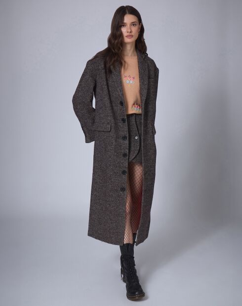 Manteau en Laine mélangée Raymonde     chocolat