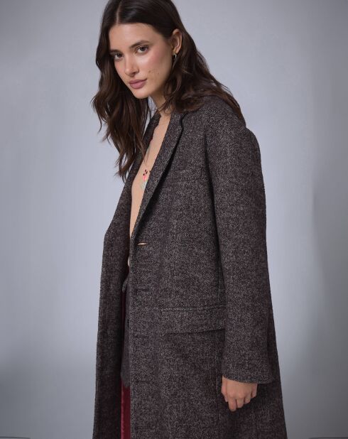 Manteau en Laine mélangée Raymonde     chocolat