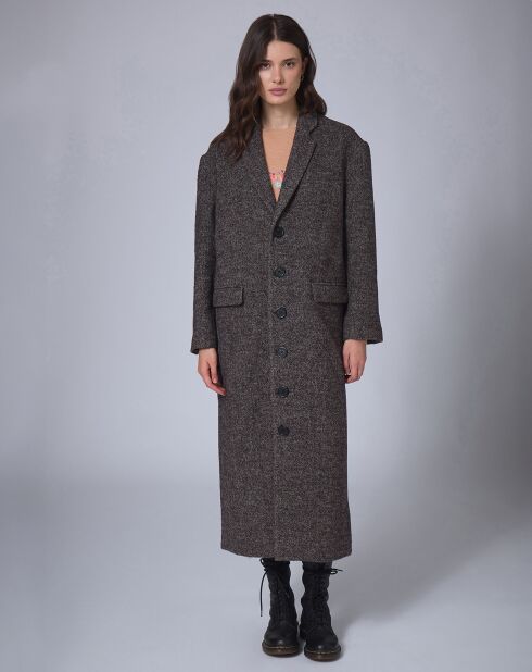 Manteau en Laine mélangée Raymonde     chocolat