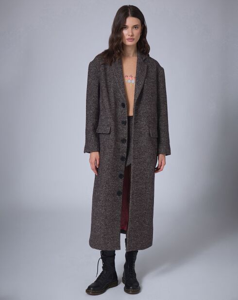 Manteau en Laine mélangée Raymonde     chocolat