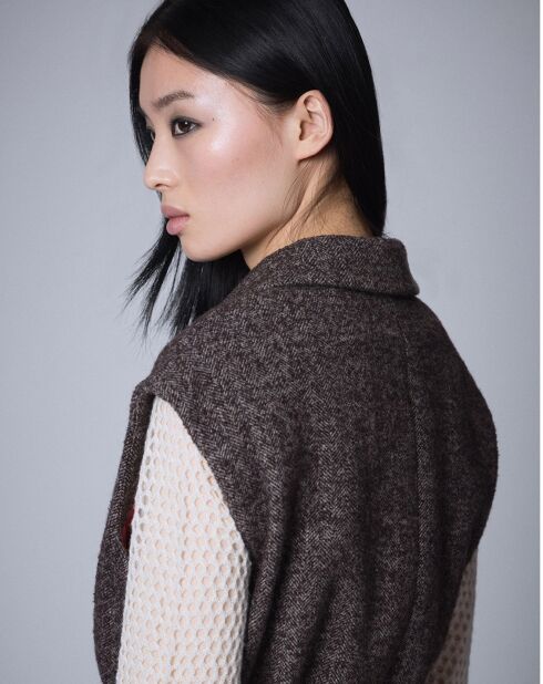 Veste sans manches en Laine mélangée Raymonde   chocolat