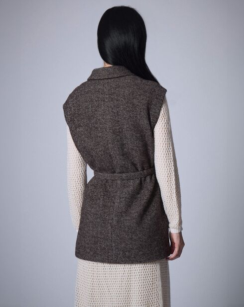 Veste sans manches en Laine mélangée Raymonde   chocolat