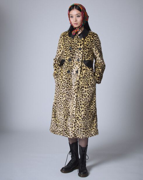 Manteau en Fausse Fourrure   léopard