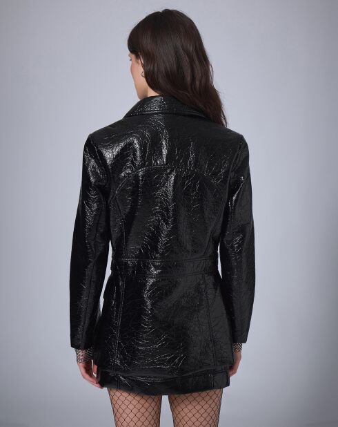 Veste longue vinyle    noire