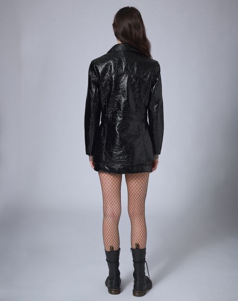 Veste longue vinyle    noire