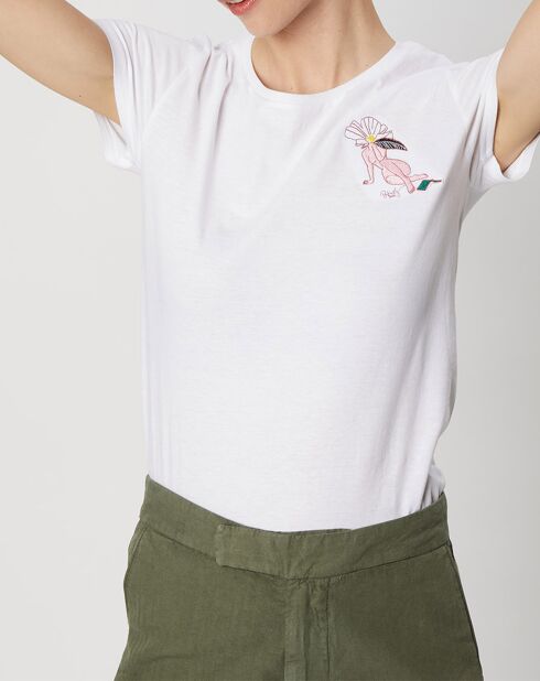 T-shirt a fiori bianchi