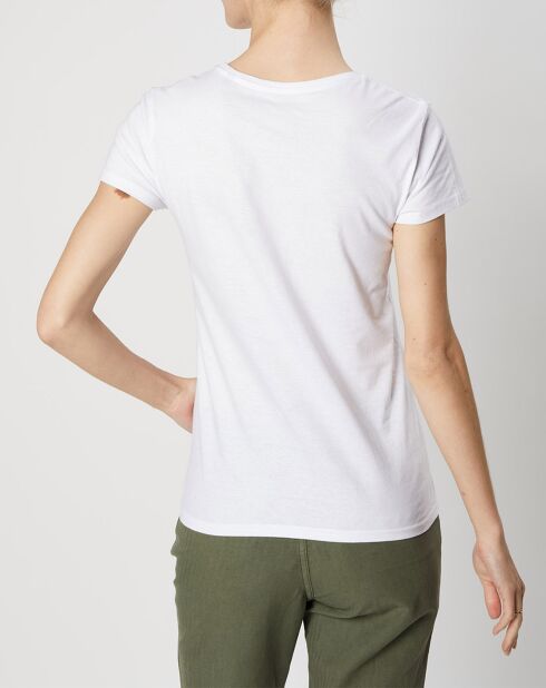 T-shirt a fiori bianchi