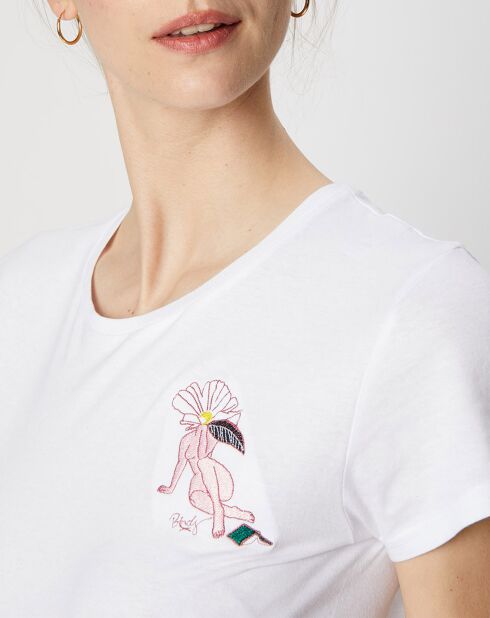 T-shirt a fiori bianchi