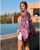 Kimono court en Soie mélangée Anna rose