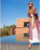 Kimono en Soie mélangée Kan rose