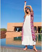 Kimono en Soie mélangée Kan rose