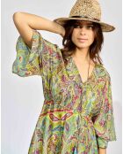Robe en Soie mélangée Kylan vert/multicolore