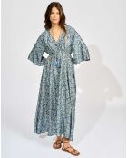 Robe en Soie mélangée Kylan bleue