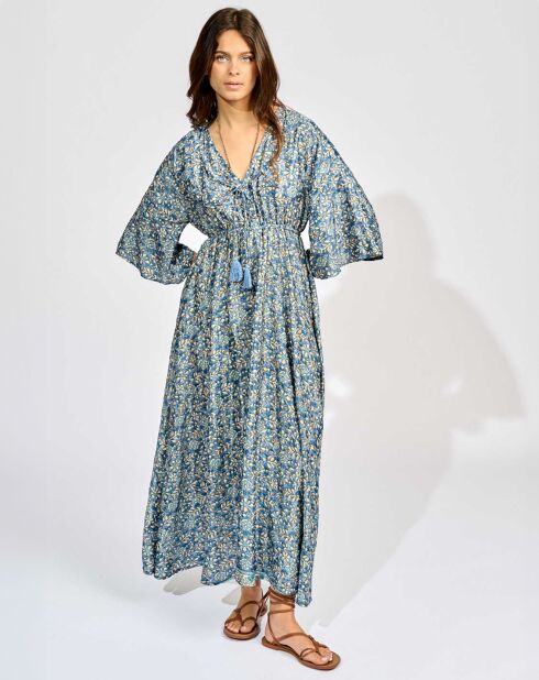 Robe en Soie mélangée Kylan bleue