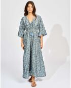 Robe en Soie mélangée Kylan bleue