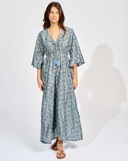 Robe en Soie mélangée Kylan bleue