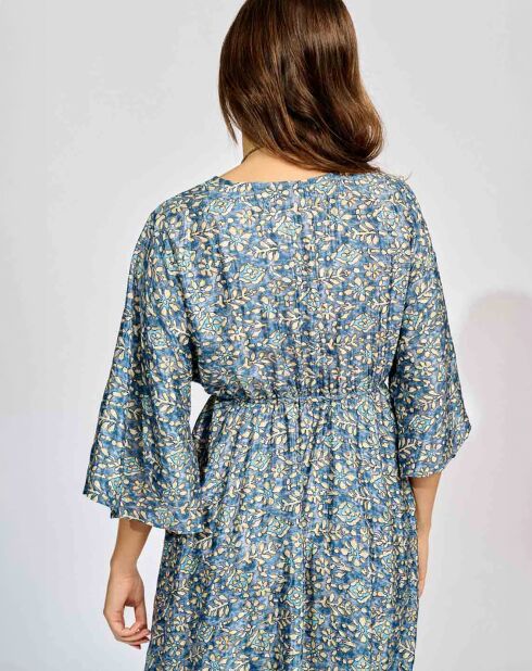 Robe en Soie mélangée Kylan bleue