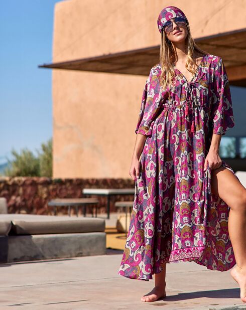 Robe en Soie mélangée Kylan rose